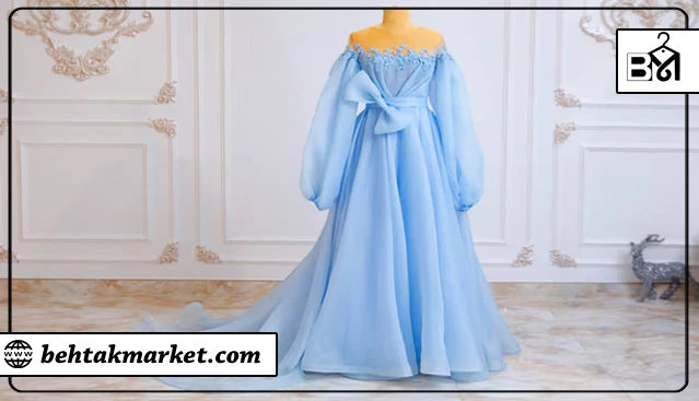 لباس زنانه رنگ آبی آسمانی 