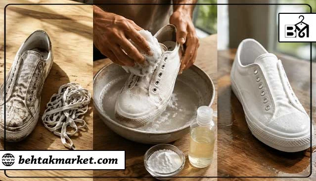 نحوه شستشوی کتونی خیلی کثیف با توجه به جنس رویه کفش کتانی