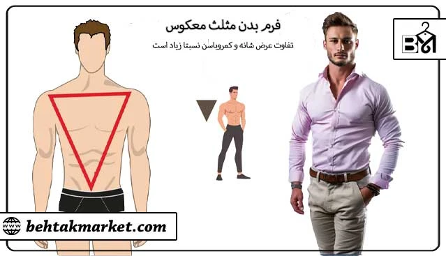 نمونه فرم بدن مثلث وارونه مردانه