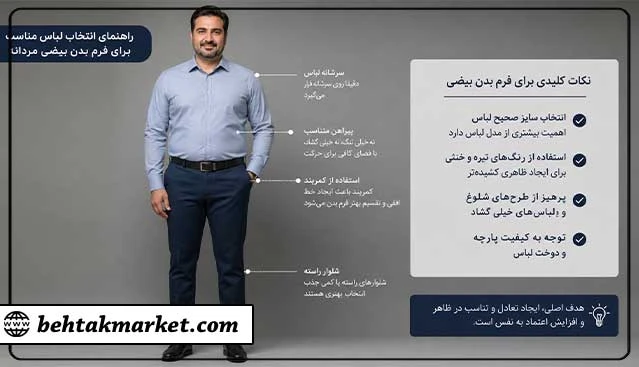 باس مناسب فرم بدن بیضی مردانه