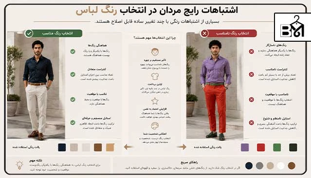 اشتباهات رایج مردان در انتخاب رنگ لباس
