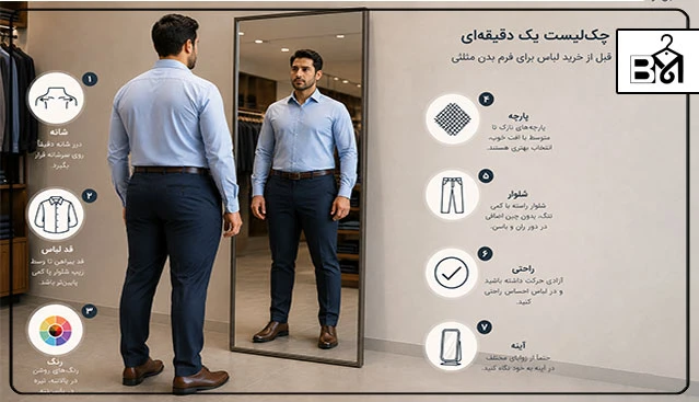 چک لیست خرید لباس برای آقایان با فرم بدن مثلثی
