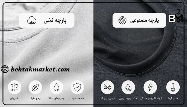 مقایسه پارچه نخی و مصنوعی در لباس مردانه