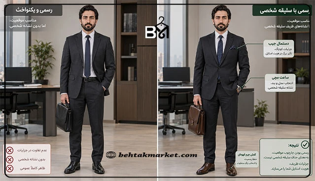 نشان دادن سلیقه شخصی در تیپ رسمی مردانه