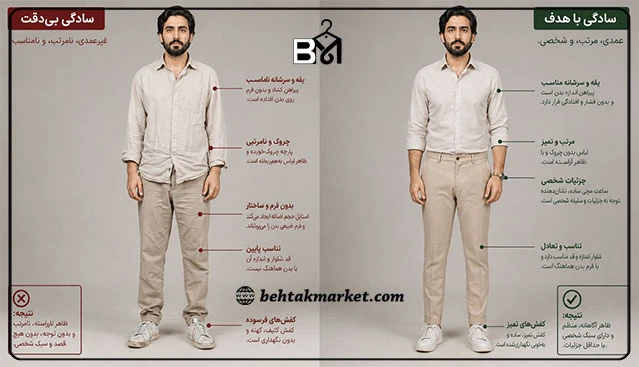 تفاوت استایل ساده و بیدقت با استایل ساده و شخصی