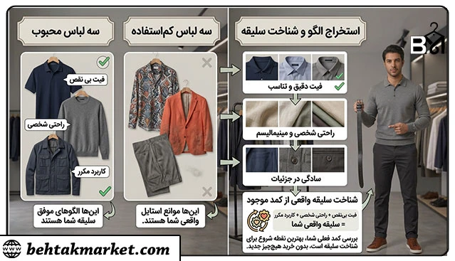 تمرین بررسی سه لباس محبوب و سه لباس کم‌استفاده برای شناخت سلیقه