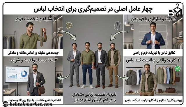 چهار عامل مهم در تصمیم‌گیری برای انتخاب لباس