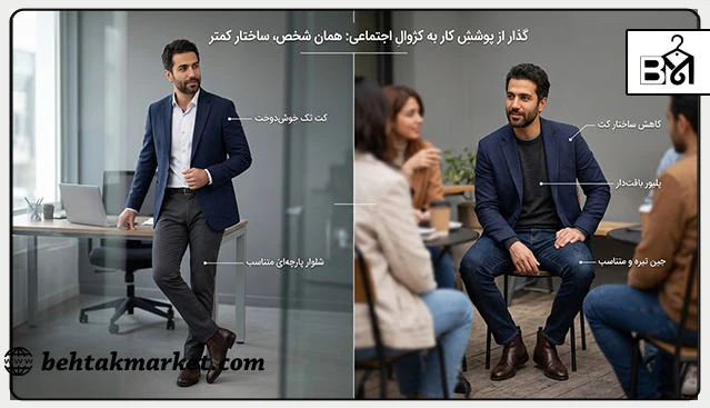 تفاوت لباس کاری و لباس مناسب دورهمی دوستانه مردانه