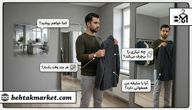 آزمون کاربرد لباس قبل از خرید در فروشگاه مردانه