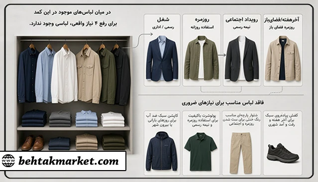 تشخیص کمبود واقعی کمد لباس مردانه با بررسی موقعیتهای روزمره