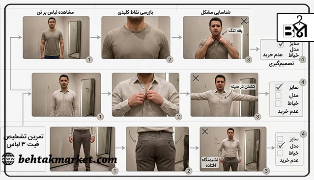 تمرین تشخیص فیت سه لباس مردانه