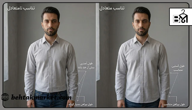 بررسی قد آستین و قد لباس مردانه