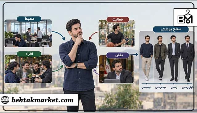 مراحل تبدیل موقعیت به سطح مناسب پوشش مردانه