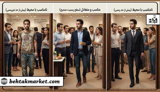 مقایسه لباس بیش از حد رسمی و بیش از حد راحت در یک موقعیت